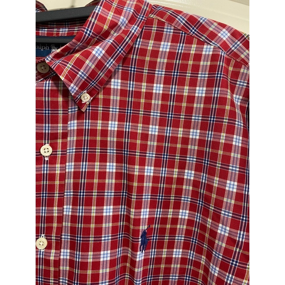 Polo Ralph Lauren Mens XL Red Plaid Classic Fit Button Down Shirt Long Sleeve